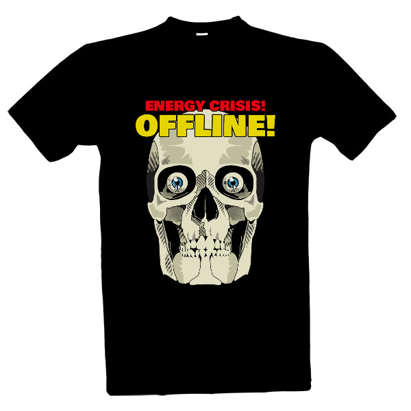 Tričko s potiskem Lebka energy crisis offline