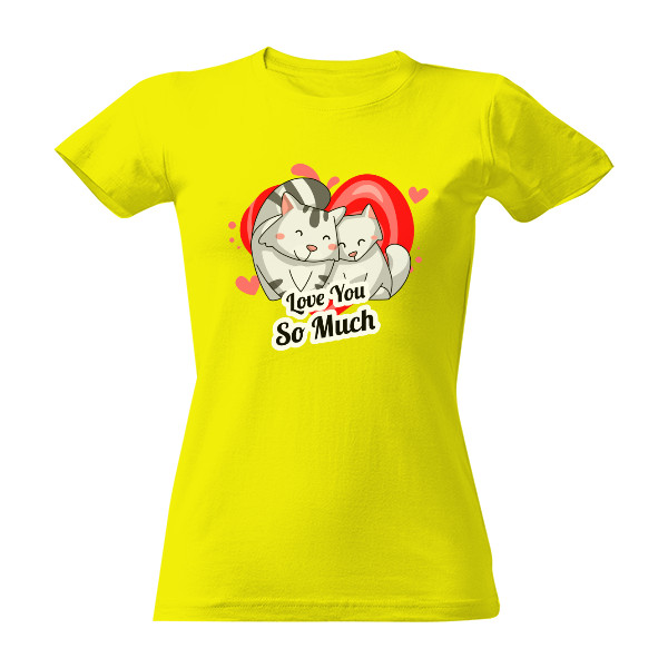 Tričko s potiskem Kočky Love you so much