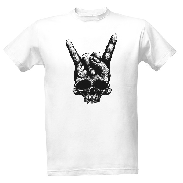 Tričko s potiskem Lebka Heavy metal