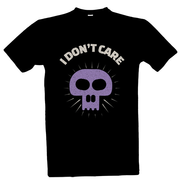 Tričko s potiskem Lebka - I don`t care