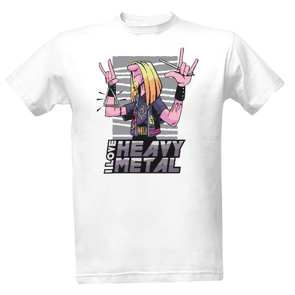 Tričko s potiskem I love heavy metal