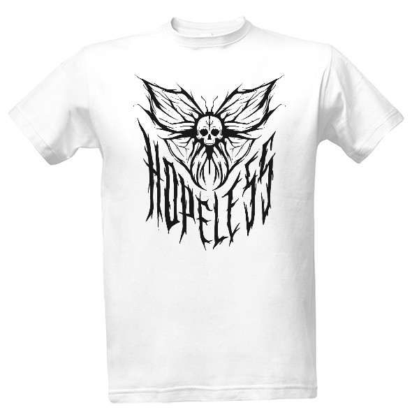 Tričko s potiskem Motýl s lebkou Hopeless